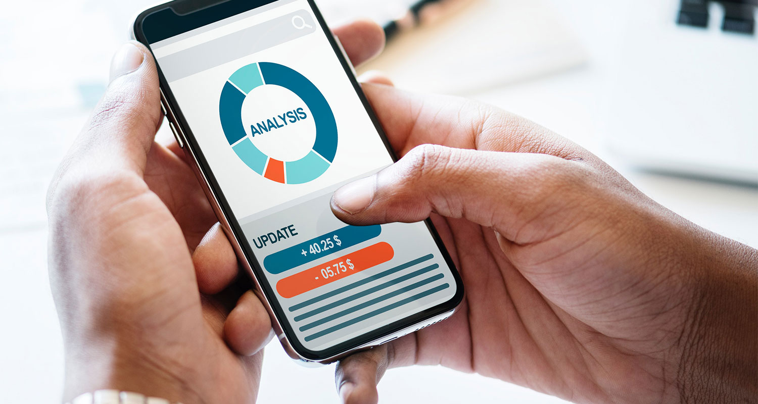 user looking at credit report on phone
