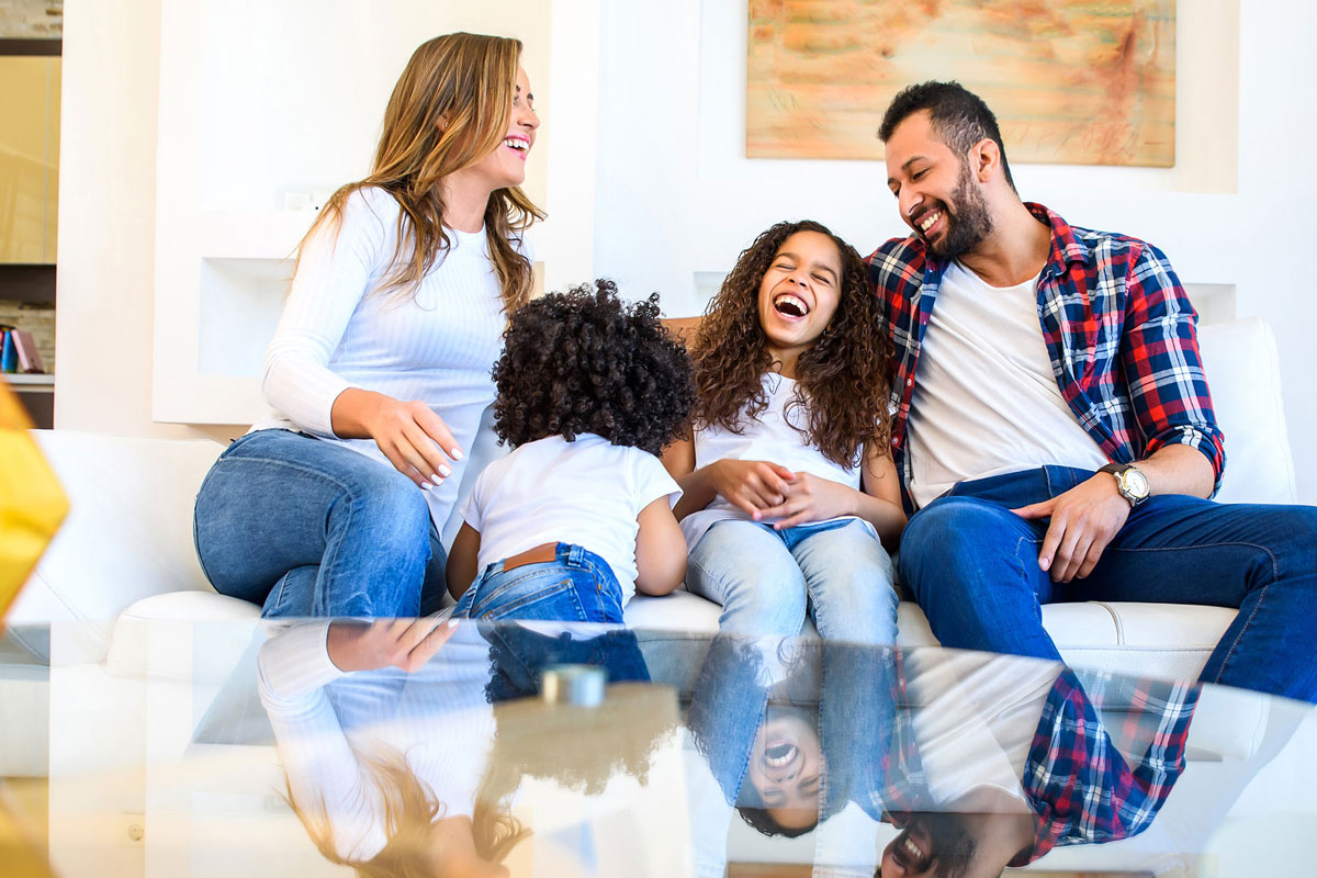 happy family inside home