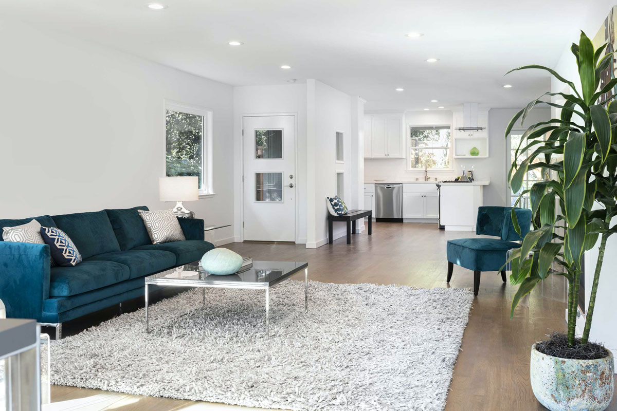 inside living room of a condo