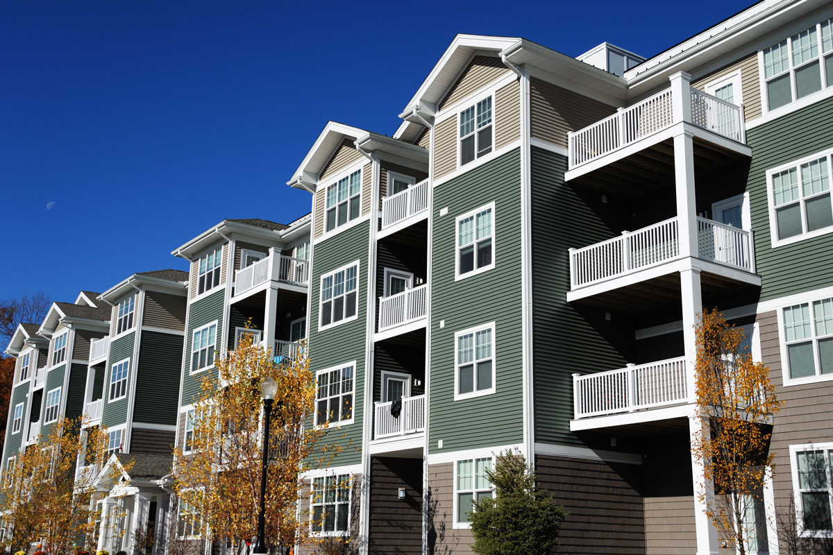 multi-level apartment building complex