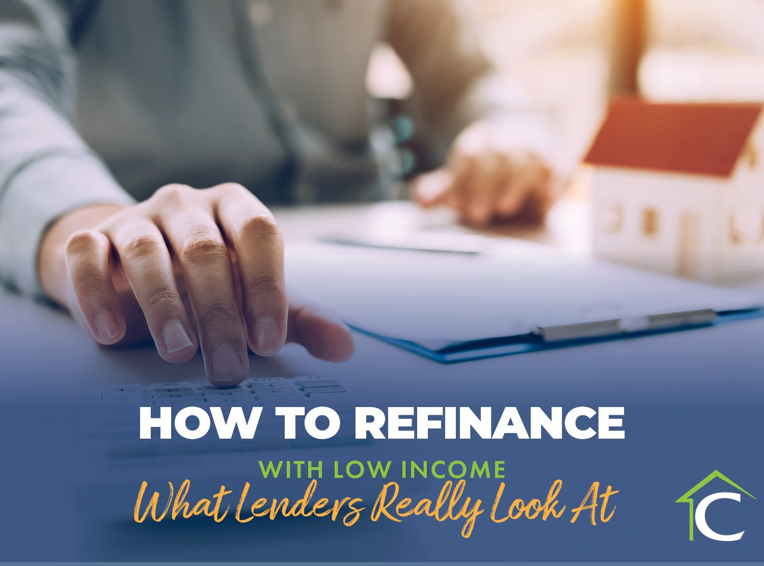 Close up of finger businessman using calculator calculate budget about house contract mortgage